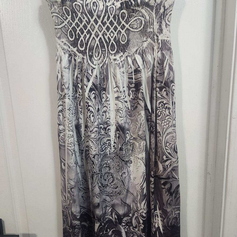 Cristinalove Strapless Black and White Dress
